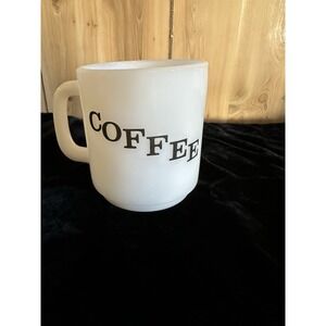 Vintage Milk Glass Glasbake Coffee Mug "coffee" Made In USA
